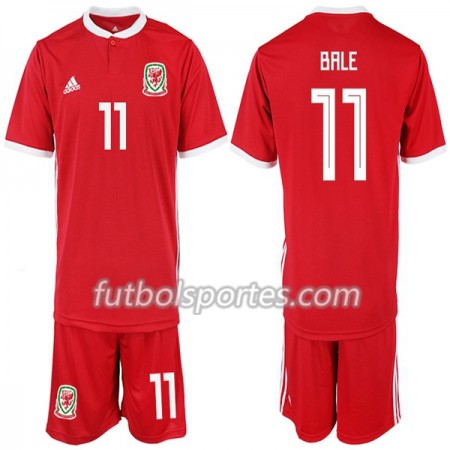 Camisetas Gales Bale 11 Niño Primera Equipacion 2018/2019